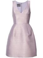 Monique Lhuillier - Metallic Flared Dress - Women - Silk - 8, Pink/purple, Silk