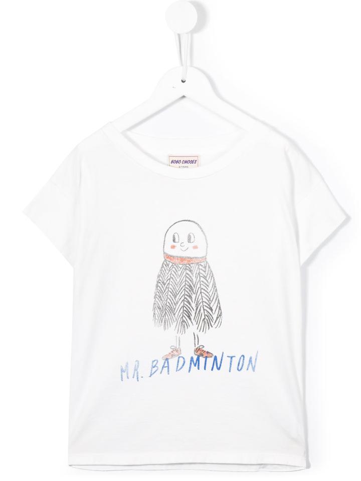 Bobo Choses Mr. Badminton T-shirt, Girl's, Size: 6 Yrs, White