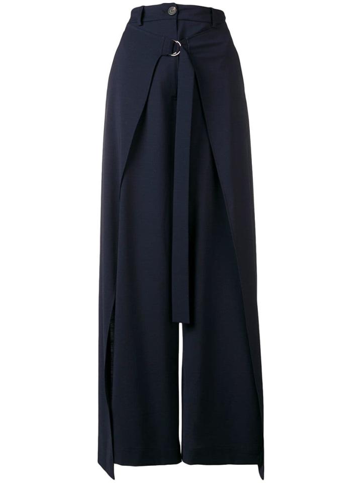 Aalto Drape Wide-leg Trousers - Blue