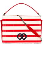 Dsquared2 - Large Dd Striped Bag - Women - Goat Skin/lamb Skin/snake Skin/viscose - One Size, White, Goat Skin/lamb Skin/snake Skin/viscose