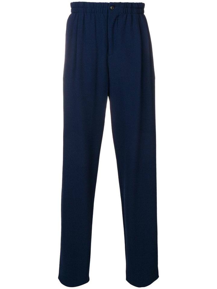 Giorgio Armani Elasticated Waistband Trousers - Blue