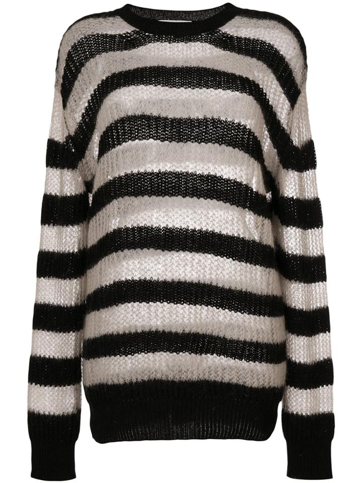 Mcq Alexander Mcqueen Striped Roll Neck Jumper - Black