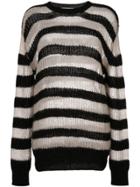 Mcq Alexander Mcqueen Striped Roll Neck Jumper - Black
