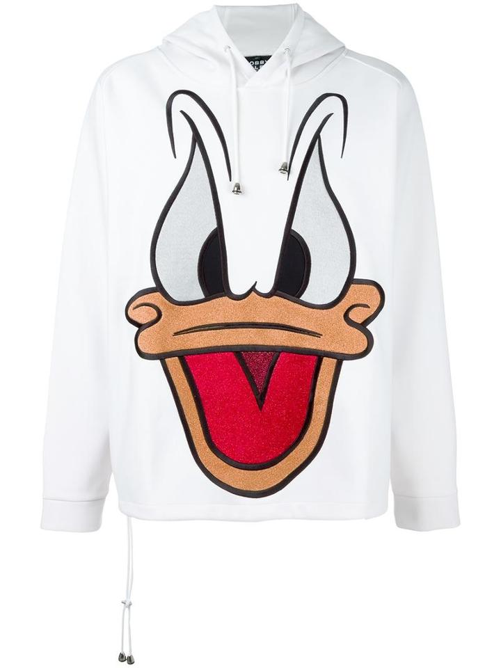 Bobby Abley Donald Duck Hoodie, Men's, Size: Medium, White, Spandex/elastane/polyamide