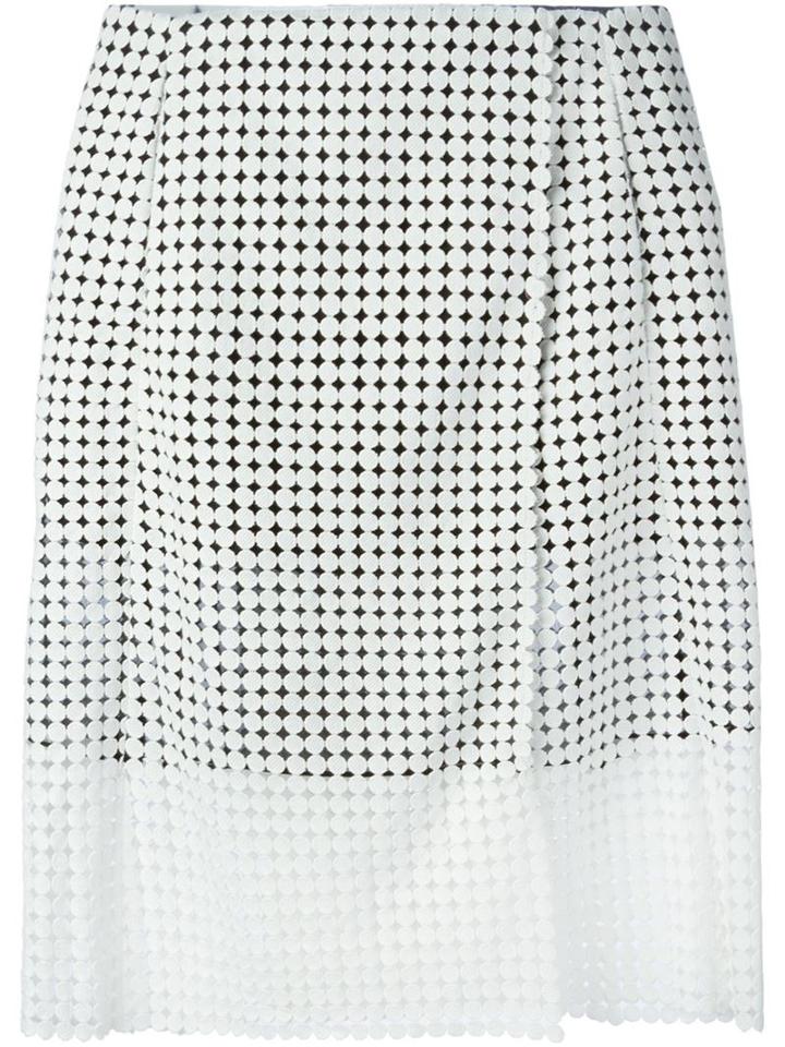 Victoria Beckham Denim Wrap-style Perforated Skirt