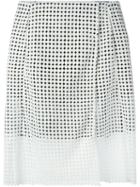 Victoria Beckham Denim Wrap-style Perforated Skirt