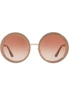 Dolce & Gabbana Eyewear Textured Round Sunglasses - Gold