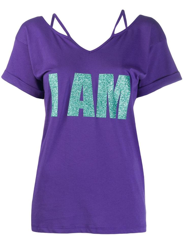 Marc Ellis Glitter Print T-shirt - Purple