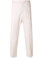 Jil Sander Elastic Waistband Cropped Trousers - Pink & Purple