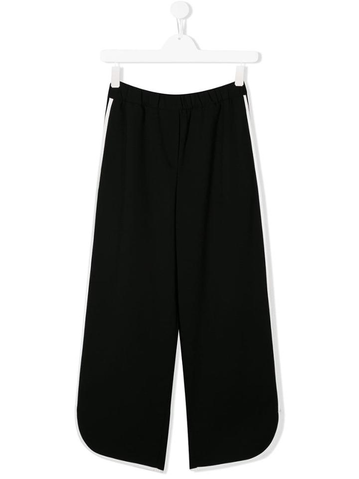 Monnalisa Teen Stripe Detail Trousers - Black