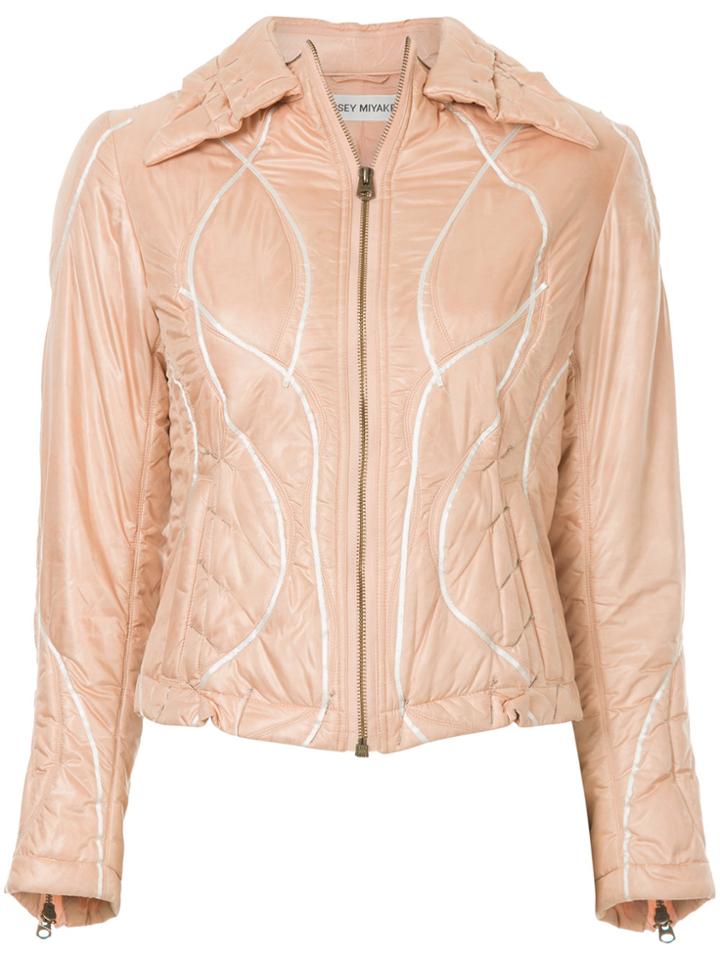 Issey Miyake Vintage Contrast-trim Jacket - Pink & Purple