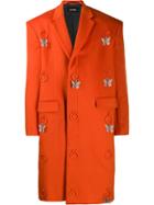 Raf Simons Embellished Oversized Coat - Orange
