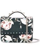 Salar Floral Print Shoulder Bag, Women's, Black, Calf Leather/suede