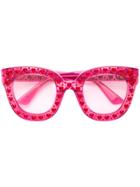 Gucci Eyewear Embellished Heart Sunglasses - Pink & Purple