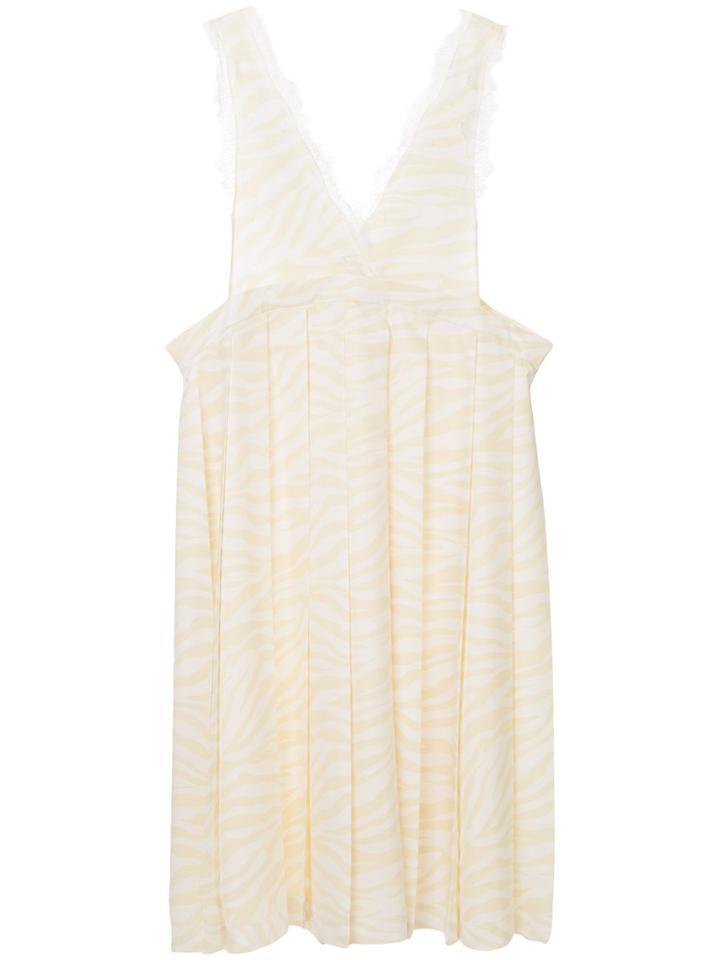 Irene Zebra Apron Dress - Yellow