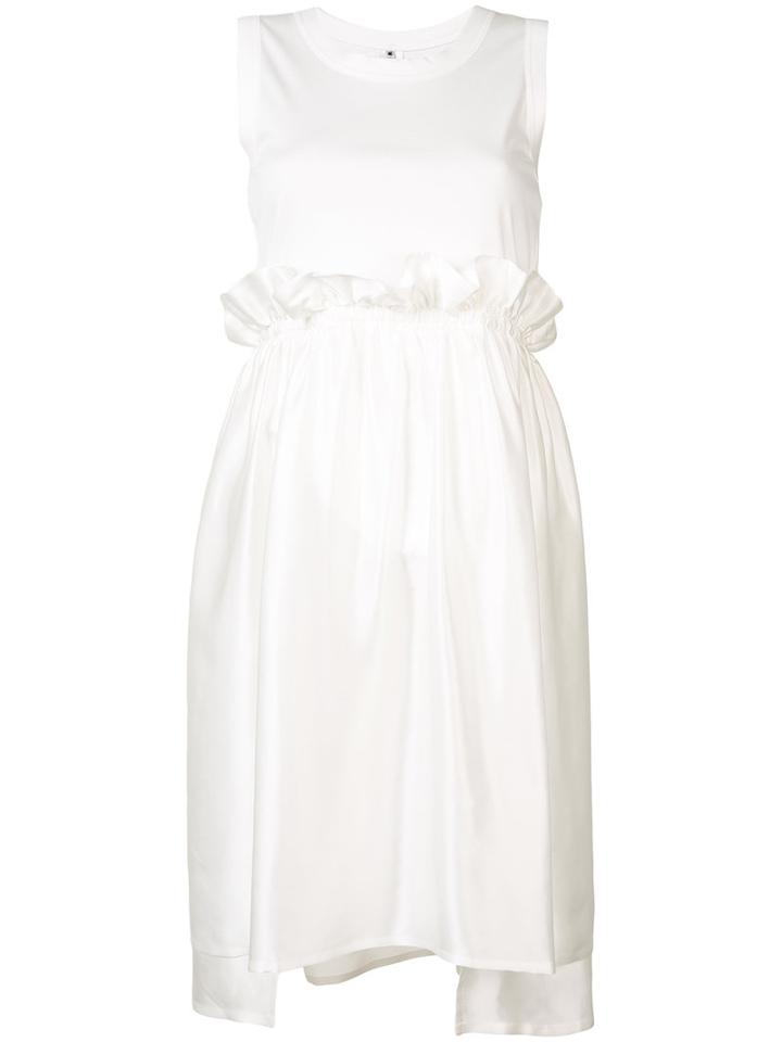 Comme Des Garçons Noir Kei Ninomiya - Sleeveless Gathered Dress - Women - Silk/cotton - M, Women's, White, Silk/cotton