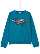Karl Lagerfeld Kids Teen Choupette Print Sweatshirt - Blue