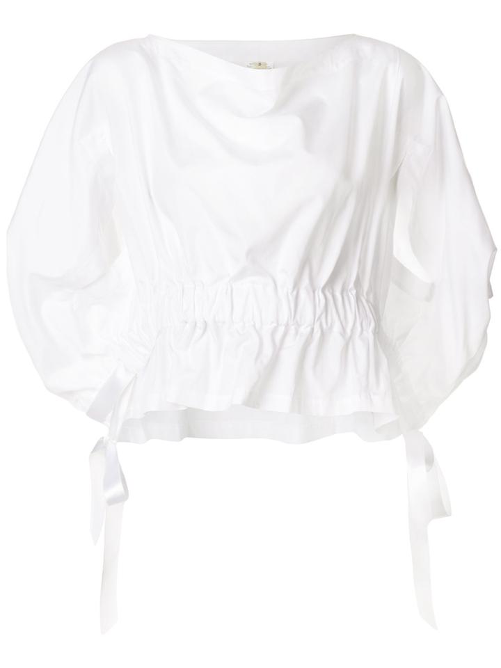 Comme Des Garçons Cropped Peplum Blouse - White