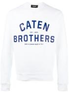 Dsquared2 Caten Brothers Sweatshirt, Men's, Size: Medium, White, Cotton