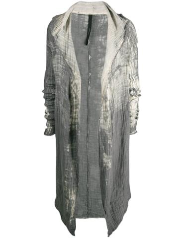 Army Of Me Distressed Open-front Coat - Grey