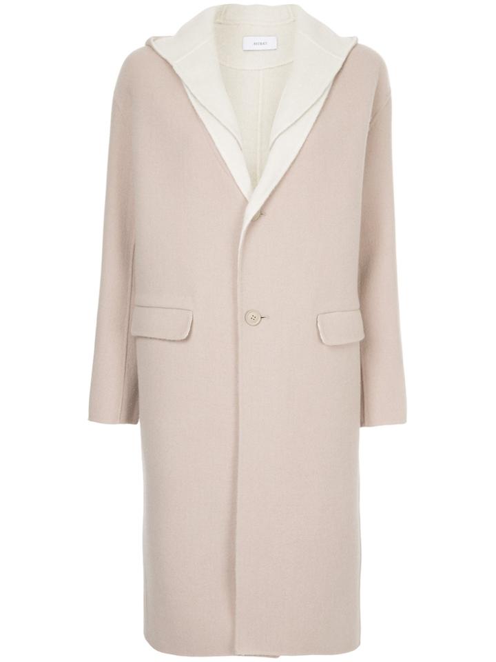 Astraet Hooded Single Breasted Coat - Pink & Purple