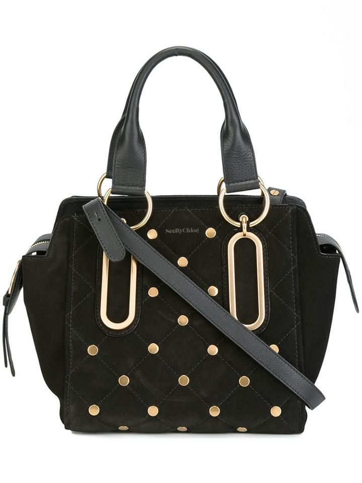 See By Chloé 'paige' Tote, Women's, Black, Cotton/leather