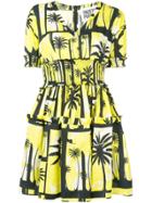 Fausto Puglisi Palm Tree Print Dress - Yellow