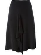 Stella Mccartney Ruffle Detail Skirt, Women's, Size: 44, Black, Spandex/elastane/acetate/viscose
