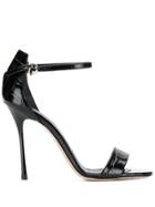 Marc Ellis Crocodile Embossed Sandals - Black