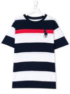 Ralph Lauren Kids Striped Logo T-shirt - White