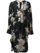 No21 Floral Print Dress, Women's, Size: 46, Black, Silk
