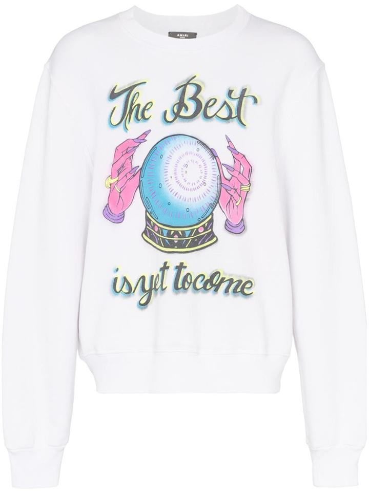 Amiri Crystal Ball Graphic Print Sweater - White