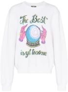 Amiri Crystal Ball Graphic Print Sweater - White