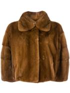 Liska Isabelle Cropped Fur Jacket - Brown