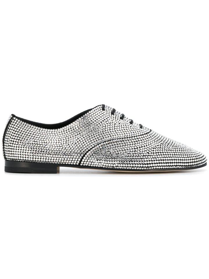 Saint Laurent Embellished Lace-up Shoes - Metallic