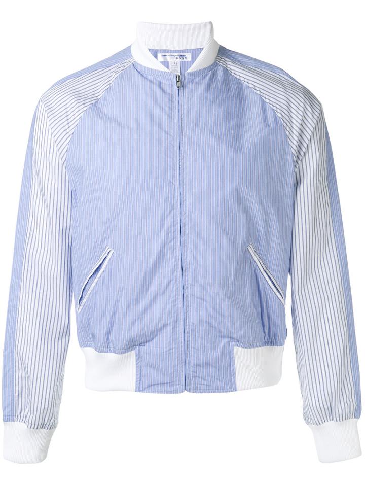 Comme Des Garçons Shirt - Branded Bomber Jacket - Men - Cotton - S, Blue, Cotton