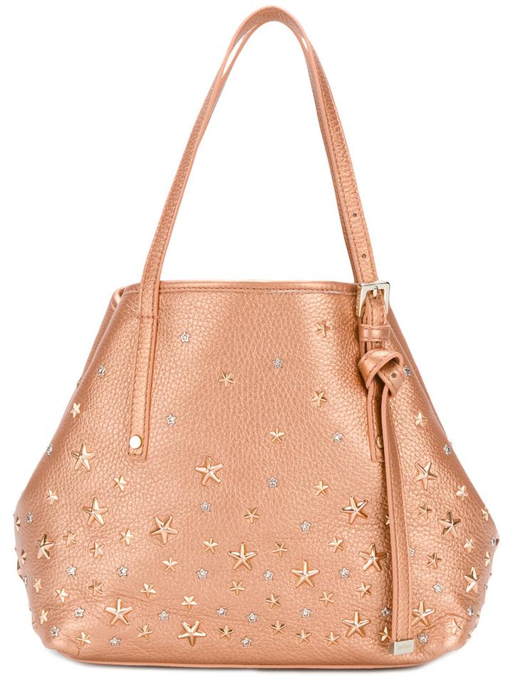 Jimmy Choo - Sasha Star Studded Tote - Women - Calf Leather - One Size, Yellow/orange, Calf Leather