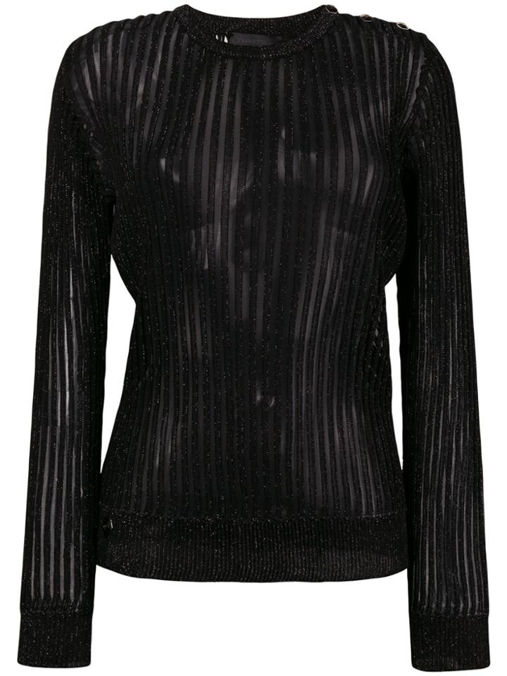 Philipp Plein Sheer Stripe Sweatshirt - Black