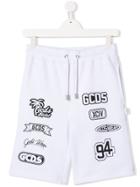 Gcds Kids Logo Print Shorts - White