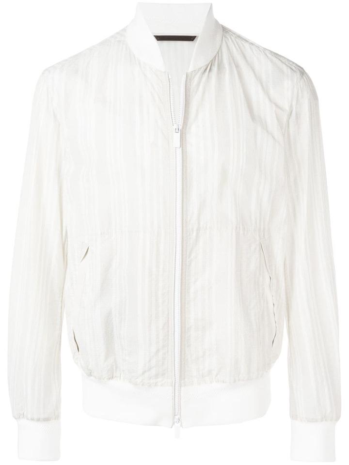 Ermenegildo Zegna Striped Bomber Jacket - Neutrals