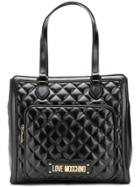 Love Moschino Quilted Logo Tote - Black