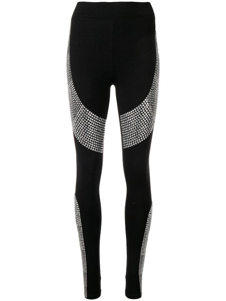 Philipp Plein Crystal Embellished Leggings - Black