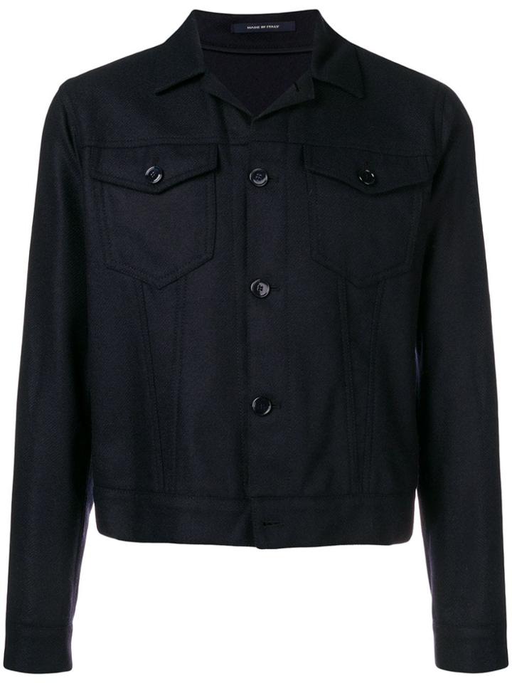 Tagliatore Fitted Shirt Jacket - Blue