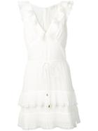 Zimmermann Pleated Ruffle Dress - White