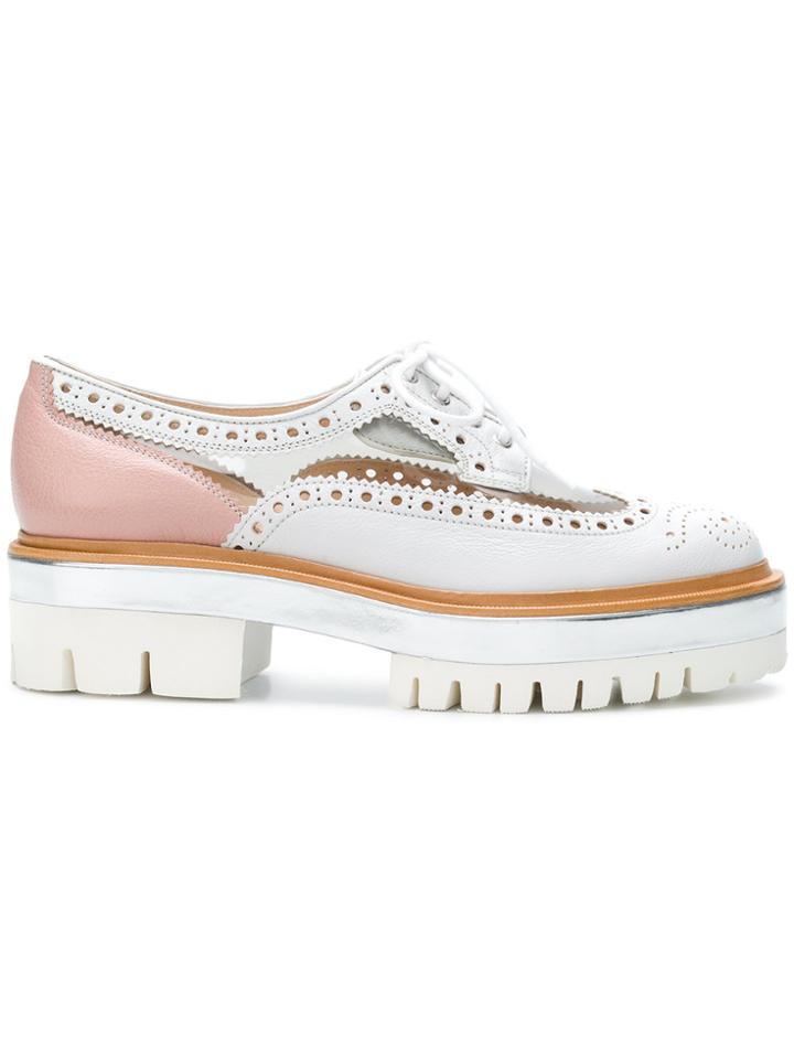 Santoni Chunky Sole Brogues - White