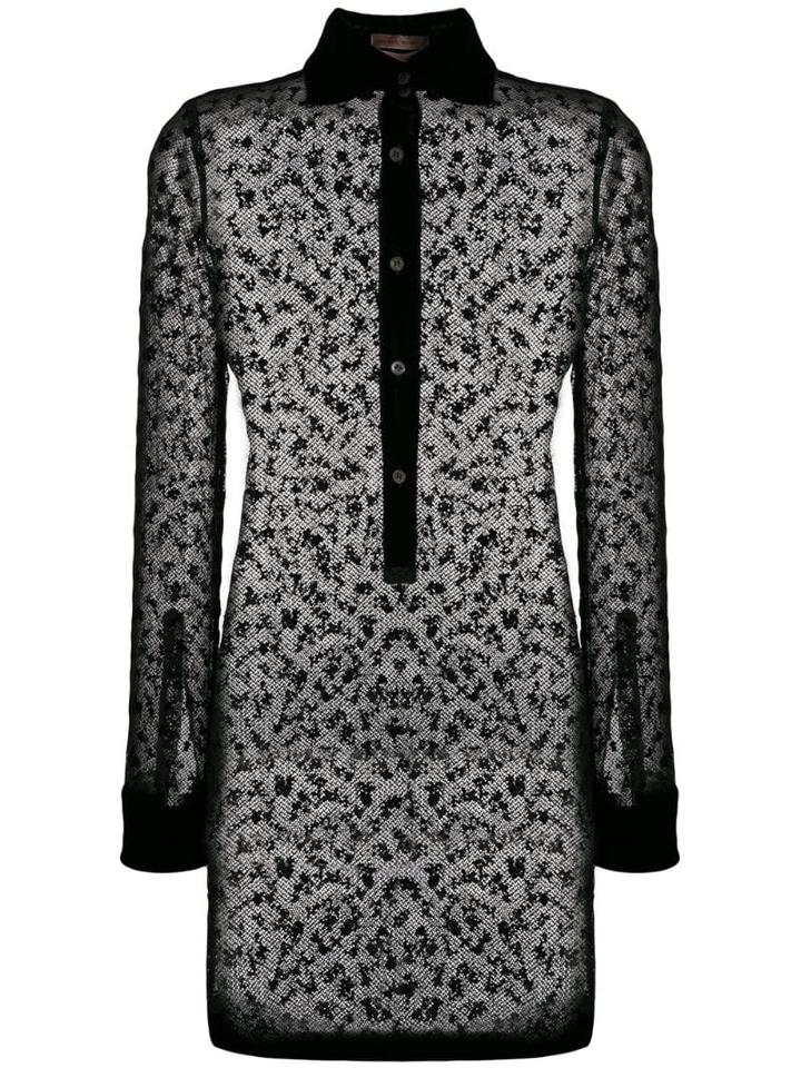 Romeo Gigli Pre-owned 1997 Sheer Shirt Dress - Black