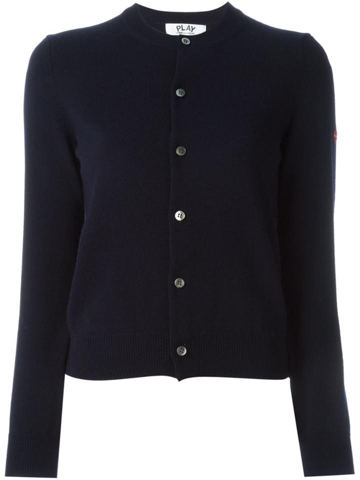 Comme Des Garçons Play Embroidered Logo Cardigan - Blue