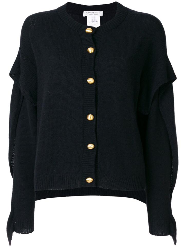 Philosophy Di Lorenzo Serafini Cardigan With Sleeve Detail - Black