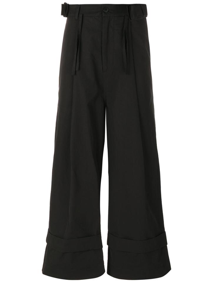 Craig Green Front Pleats Wide-legged Trousers - Black