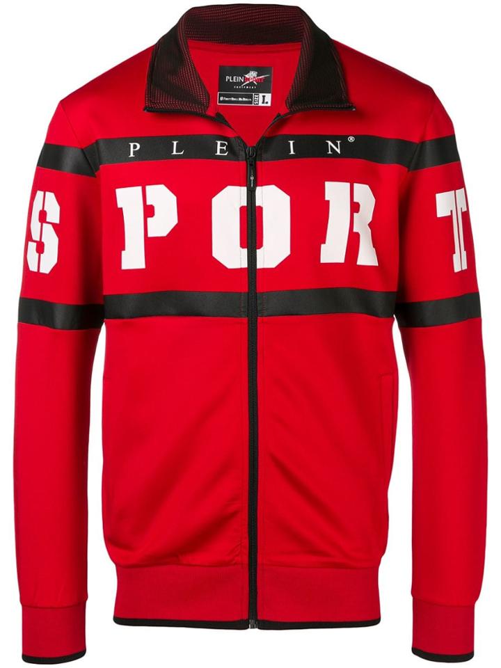 Plein Sport Striped Logo Jacket - Red